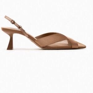Zara Elegant Tan Slingback Heels